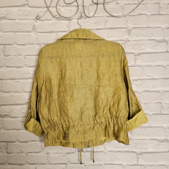 Ruby Rd. Petite gold lightweight linen jacket size 12p - Picture 13 of 13